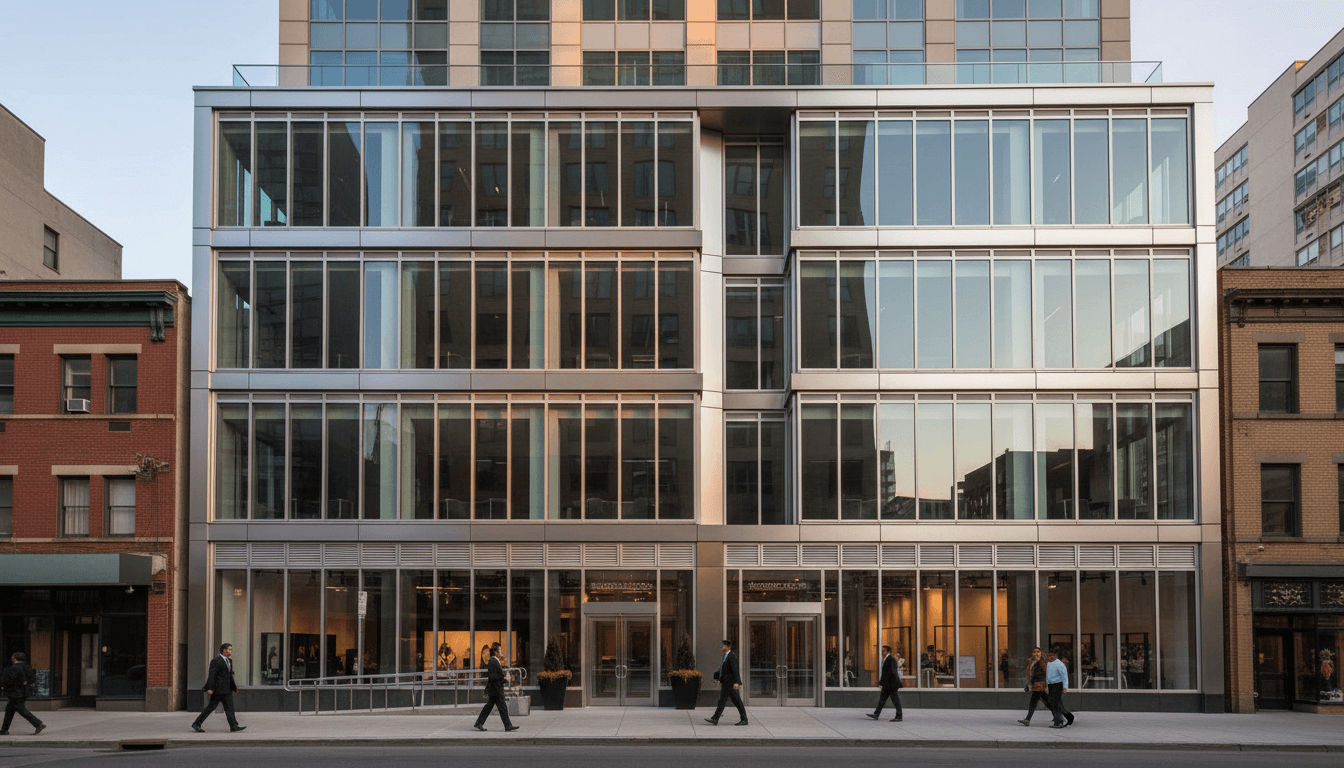 Edificio moderno con facciata in vetro